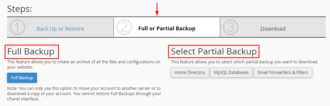 Full or Partial Backup