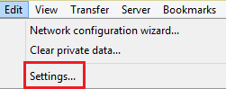 FileZilla edit option