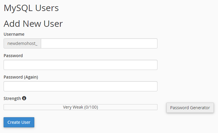 To create users for MySQL