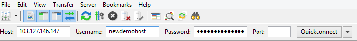 FileZilla  select the connection to the serve