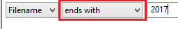 enter date ends with option