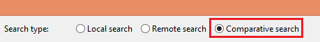 Select the comparative search option