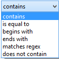 drop-down menu contains