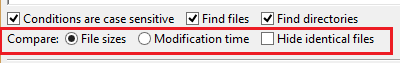 Comparative search file components