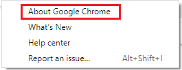 Click  About Google Chrome