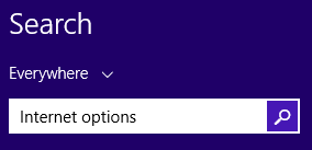 click on Internet options