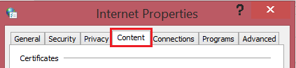 tap on the Content button