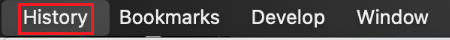 Safari browser and click on History