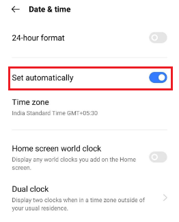 Select set automatically option