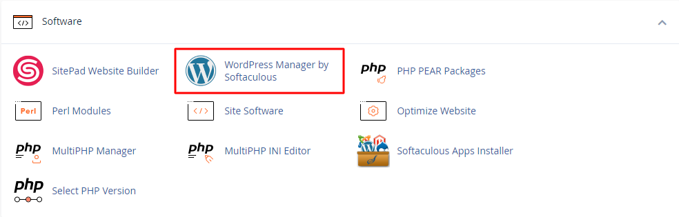 select software option