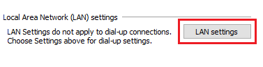 Click on LAN Settings