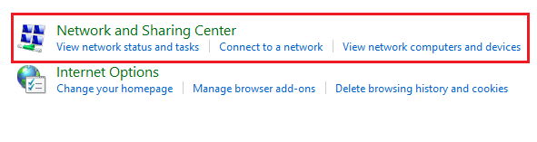 Network and Sharing Center
