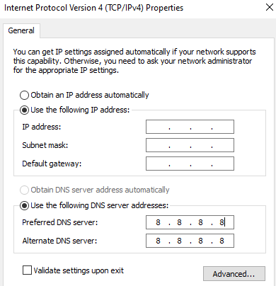 Include a tab General option
