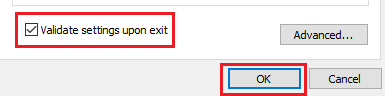 Validate Settings