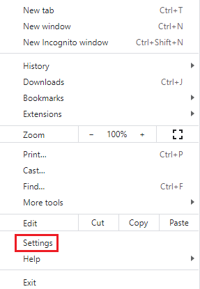 Select setting option