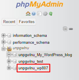 Select database
