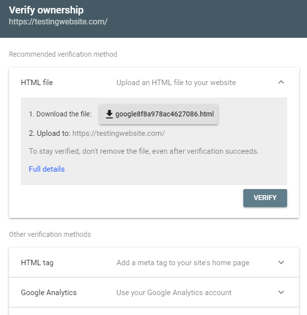 verify ownership