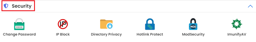 open the Security section of your Webuzo panel