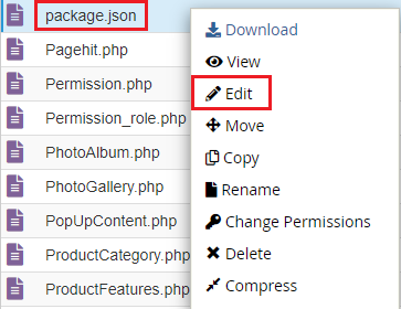 Edit json file