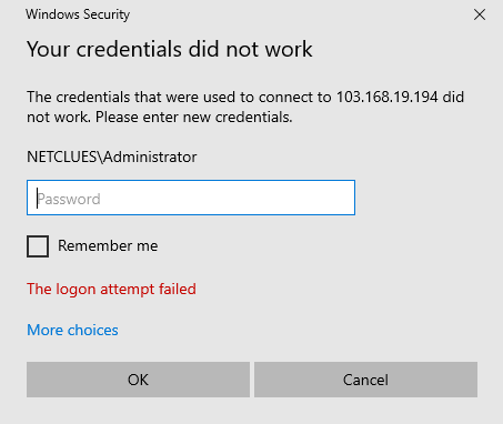 login via RDP