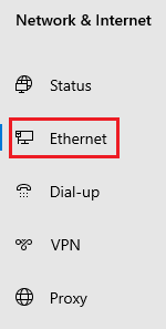Select ‘Wi-Fi’ or ‘Ethernet’ in that section