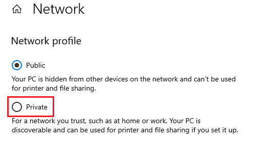 toggle the switch from Public to Private