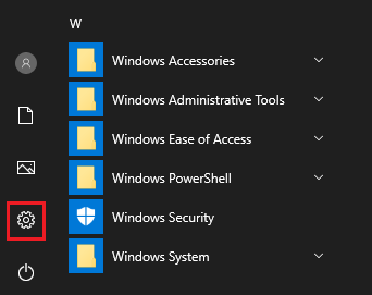 Click Start, then go to Settings