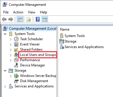 choose the Local Users and Groups file in the list