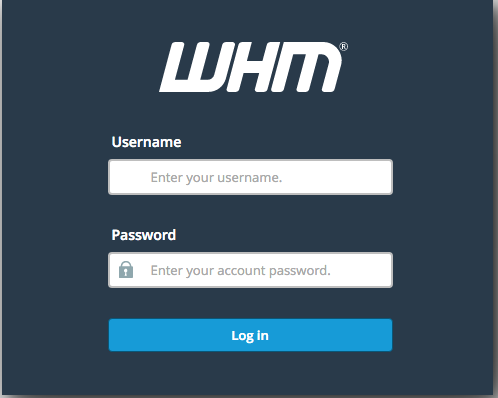 Log in to the Web Host Manager.