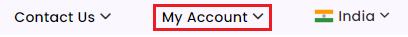 click ‘My Account’ to open a dropdown