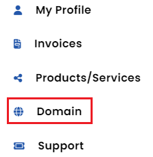 opened dropdown, select  Domain