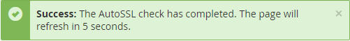 success notification when it successfully completed