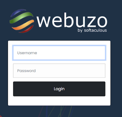 Login into webuzo