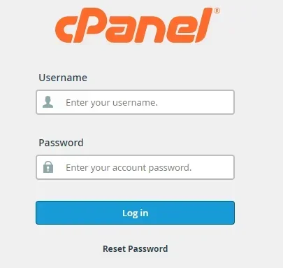 login to cpanel