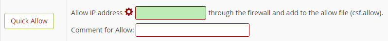 Find the ‘Quick Allow’ section