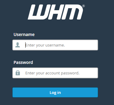 Login to the WHM panel