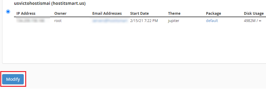 click on the ‘Modify’ button