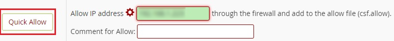 click on the ‘Quick Allow’ button