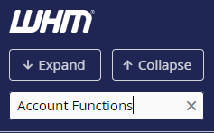 search for ‘Account Functions.’