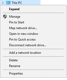 Right click on This PC