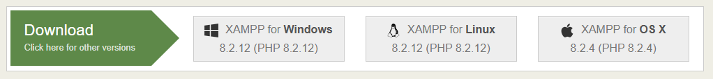 xampp diferent versions