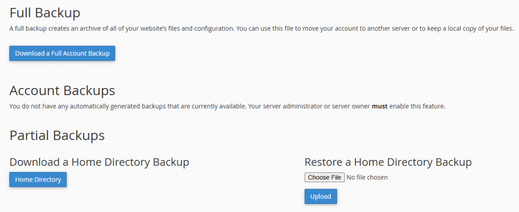 download backup