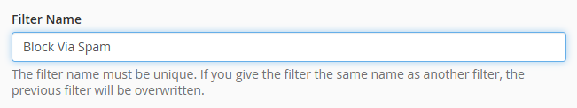 enter filter name