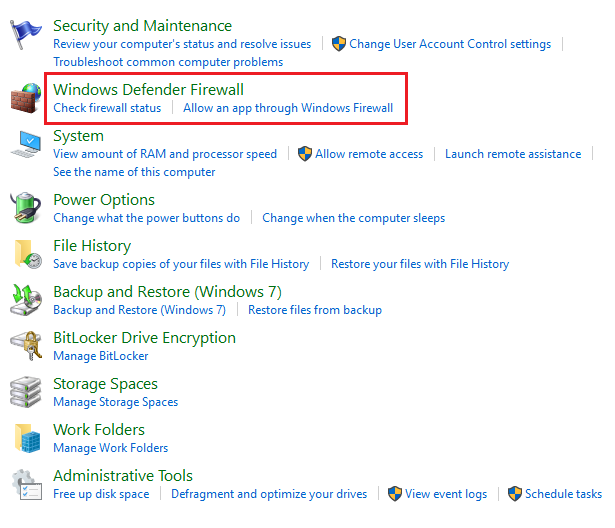 windows defender firewall