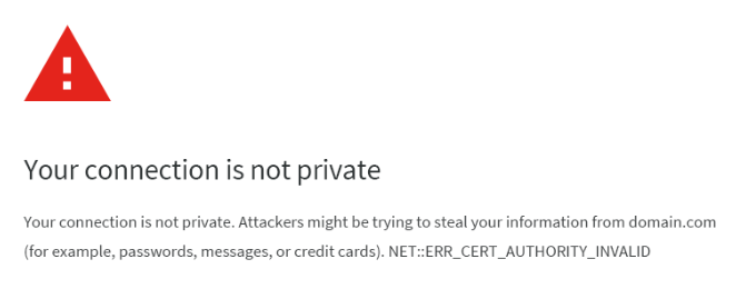 your connection is not private