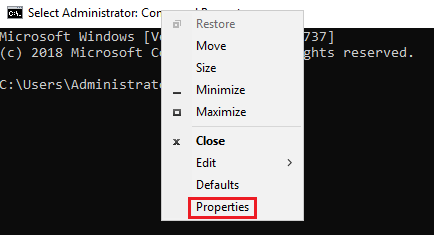 cmd properties