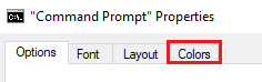 command prompt color properties
