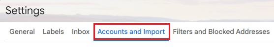 select accounts and import tab