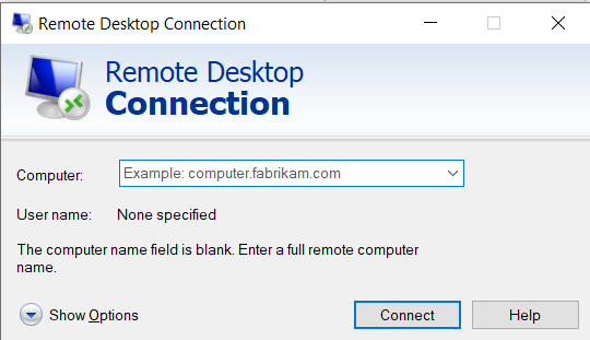Remote Desktop Connection (RDP)